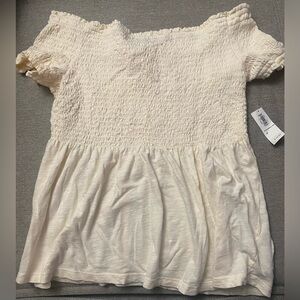 BRAND NEW NEVER WORN TAGS INCLUDED BEIGE/CREAM TOP